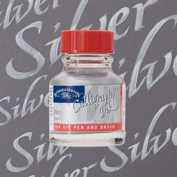 Winsor and Newton Calligraphy Ink 30ml Silver