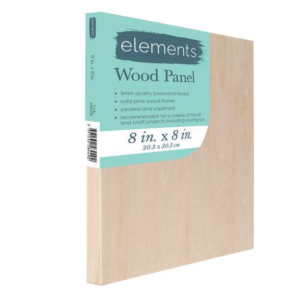 Elements Wooden Panel 8×8 Inches Elements Wooden Panel 8x8 Inches