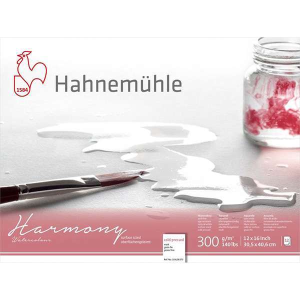 Hahnemuhle Watercolour Block Harmony 300gsm 12"x16" 12 Sheets Cold Pressed