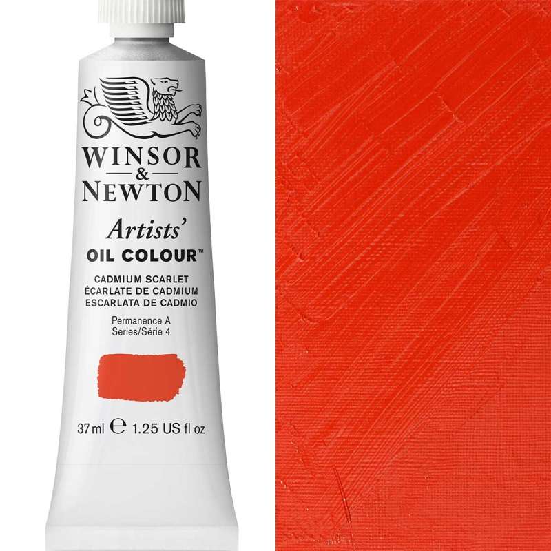 37ml-Cadmium-Scarlet-Artists-Oil.jpg Winsor and Newton Artist Oil Paint 37ml S4 Cadmium Scarlet - Image 1