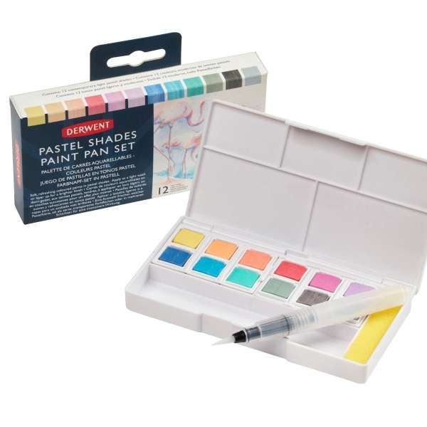 7426dc69ac7d9e01f2a14d4fb7610127824ee824-1.jpg Derwent Pastel Shades Paint Pan Set - Image 1
