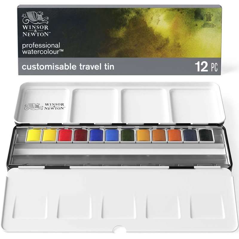 Winsor and Newton Professional Watercolour 12 Half Pan Set