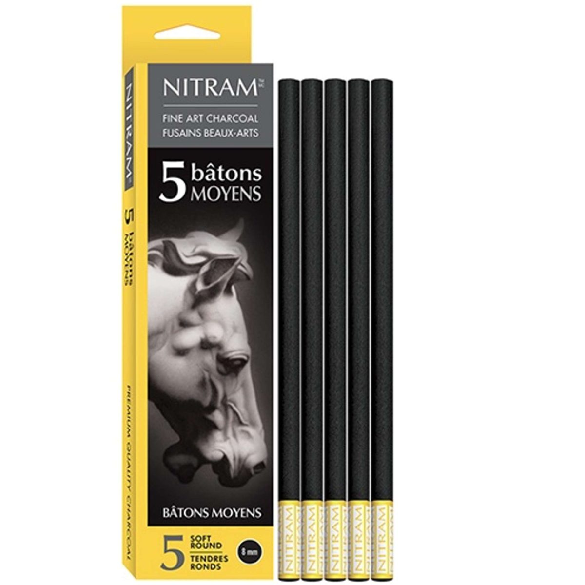 Charcoal Nitram Soft Round 8mm Charcoal Nitram Soft Round 8mm - Image 1
