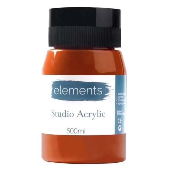 Elements 500ml Acrylic Burnt Sienna