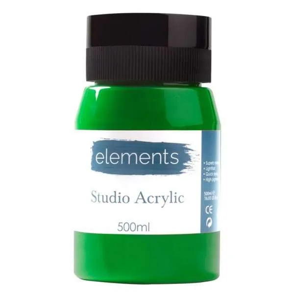 Elements 500ml Acrylic Cadmium Green Hue