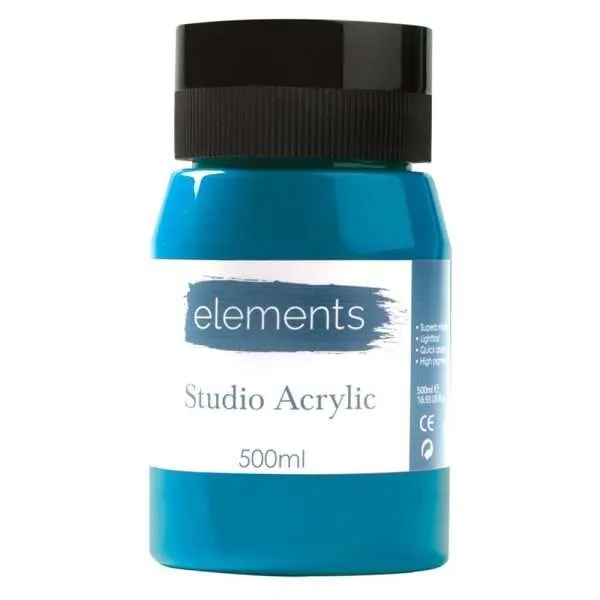 Elements 500ml Acrylic Cerulean Blue Hue