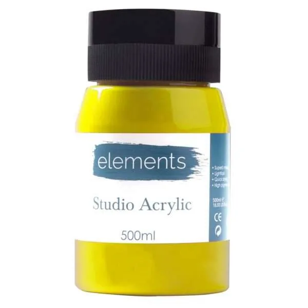 Elements 500ml Acrylic Lemon Yellow
