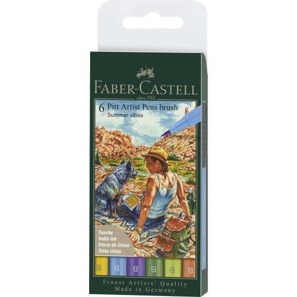 Faber Castell Pitt Artist Brush Pens Summer Vibes Set of 6