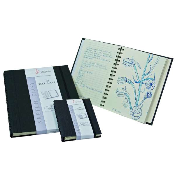 Hahnemuehle-Sketch-Diary-Black-A6.jpg Hahnemuehle Sketch Diary A4 80gsm 60 Sheets - Image 1
