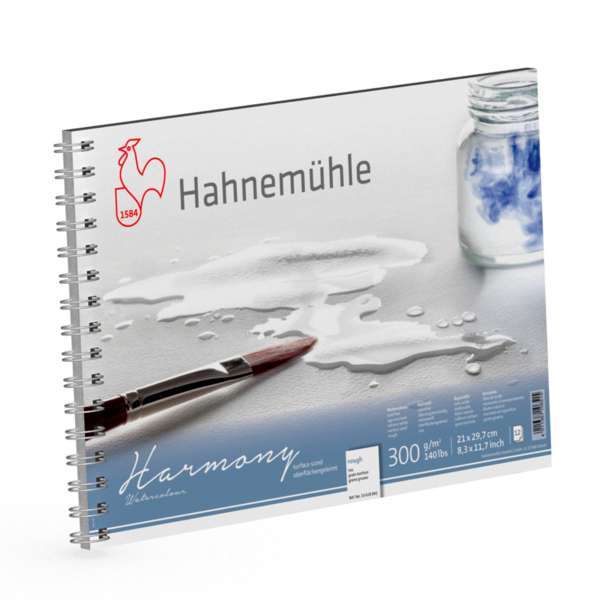 Harmony Watercolour Spiral Pad 300gsm A4 12 Sheets Rough