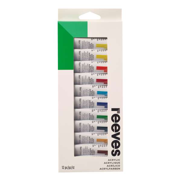 Reeves Fine Acrylics Tube Set of 12 x 12ml