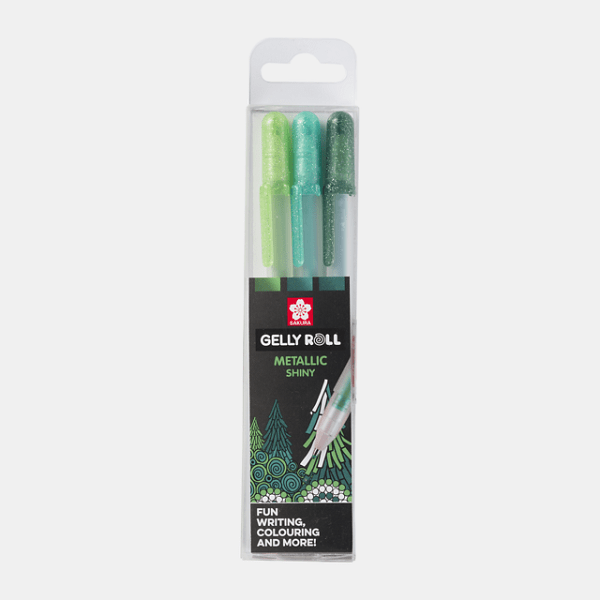 Sakura Gelly Roll Metallic Shiny Forest Set of 3 Pens