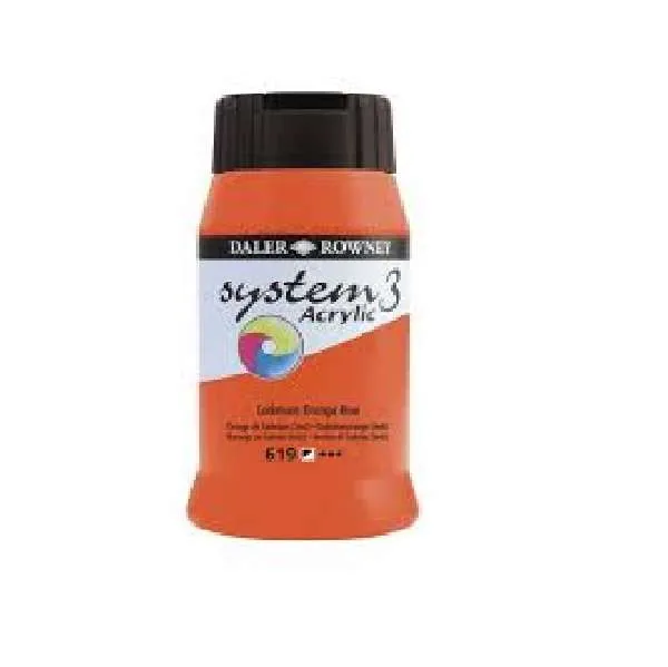 System 3 Acrylic Paint 500ml Cadmium Orange Hue