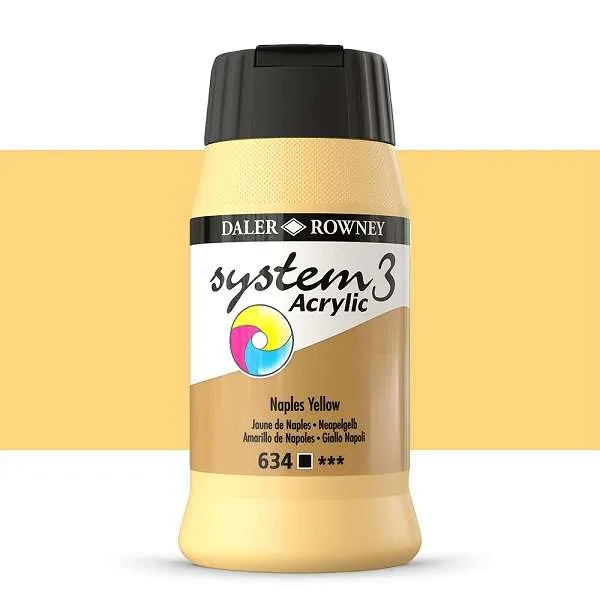 System 3 Acrylic Paint 500ml Naples Yellow