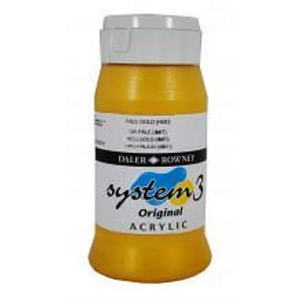 System 3 Acrylic Paint 500ml Pale Gold