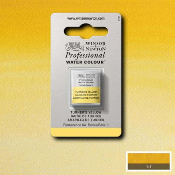Turners-Yellow-Half-Pan-S1-Professional-Watercolour-2.jpg Winsor and Newton Artist Watercolour Half Pan S3 Turner's Yellow - Image 1
