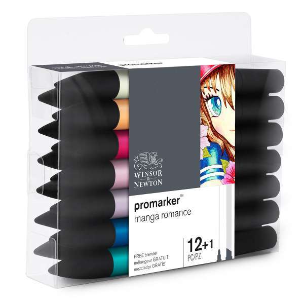Winsor and Newton Promarker Manga Romance Set of 12 with 1 Free