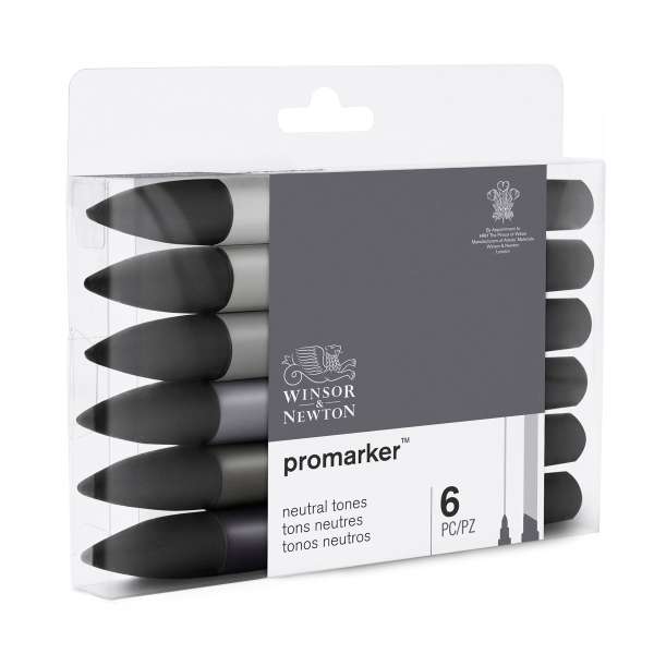 WN-promarker-set-of-6-neutral-tones-1.jpg Winsor and Newton Promarker Set of 6 Neutral Tones - Image 1