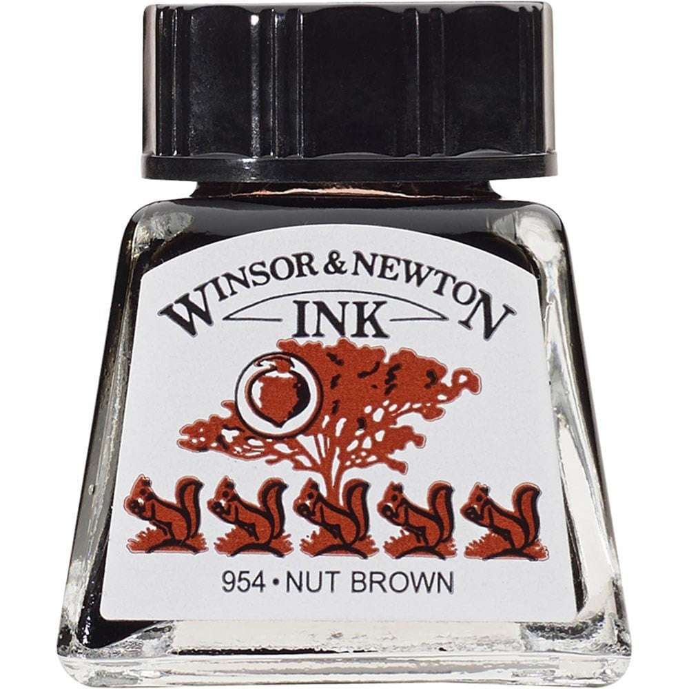 Winsor and Newton Drawing Ink 14ml Nut Brown
