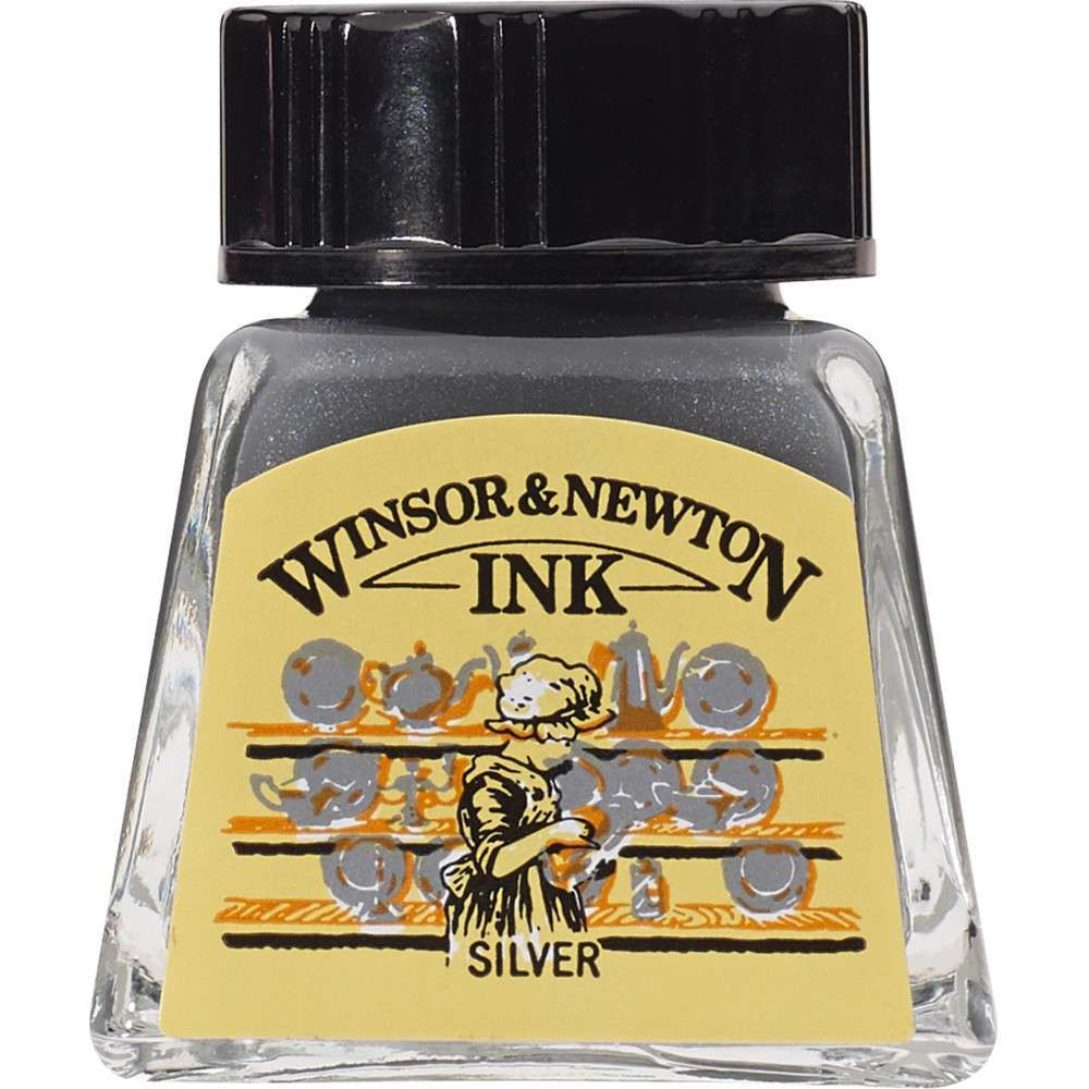 Winsor and Newton Drawing Ink 14ml Silver