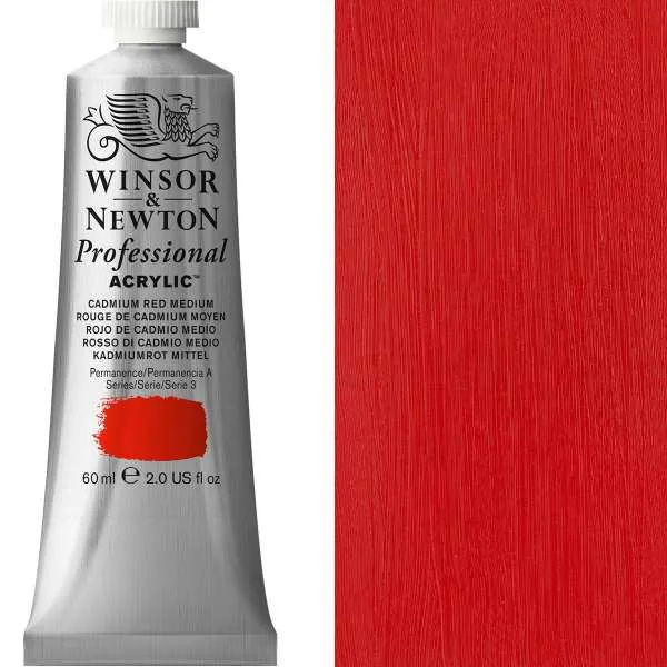 Winsor and Newton Professional Acrylic S3 60ml Cadmium Red Medium