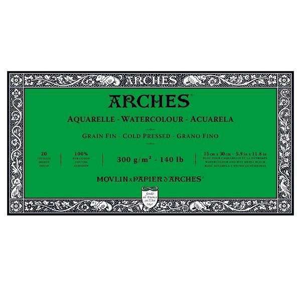 Arches Watercolour Block 15x30cm (5.9"x11.8") Cold Pressed