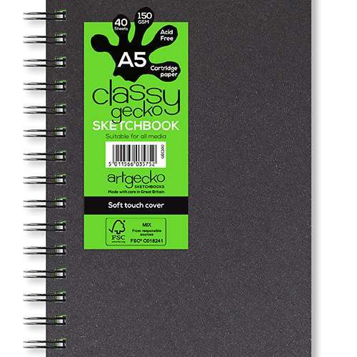 bae8ba80f447eb40799975425a061d84cf95e56d-2.jpg Classy Gecko Portrait Sketchbook A5 - Image 1