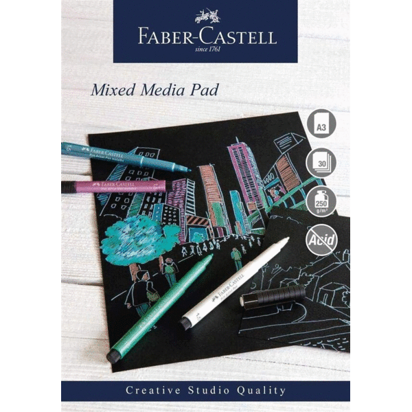 Black Mixed Media Pad A3 30 Sheets