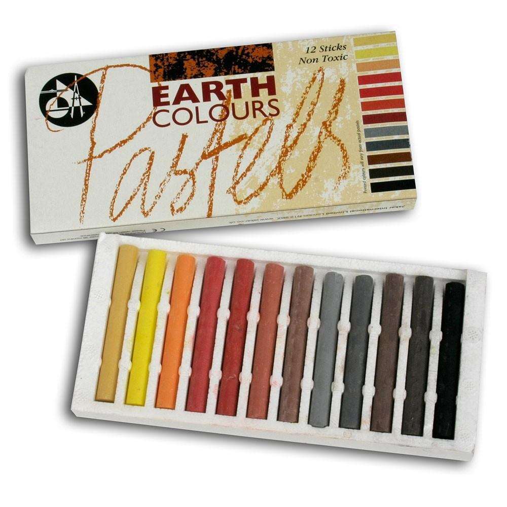 large-earth-colour-pastels-12-per-b.jpg Jakar Earth Coloured Pastel Sticks Set of 12 - Image 1